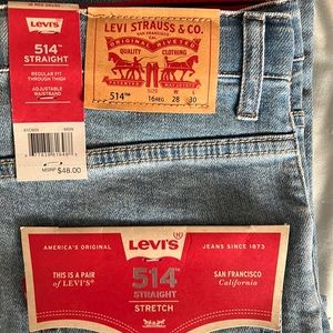 NWT Levi’s Boys jeans with flex stretch waistband sz16